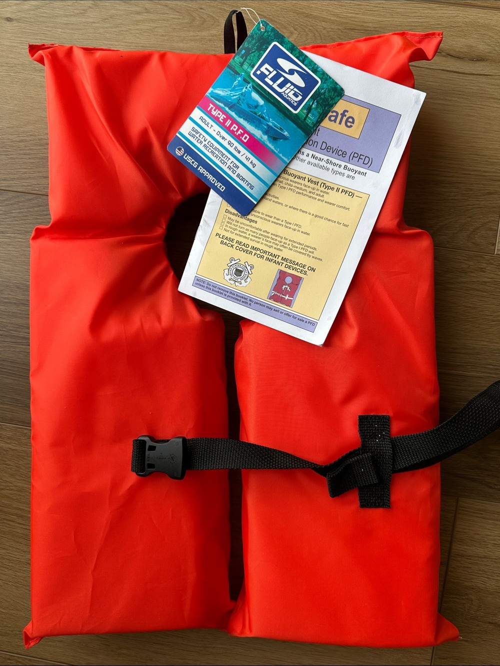 New with tags. Type 2 PFD Life jacket preserver boating vest adult orange